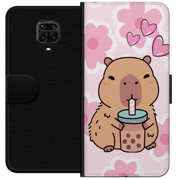 Xiaomi Redmi Note 9S Plånboksfodral Kawaii Capybara Hjärtan Anime Stil Söt Design Djurmotiv TikTok Populärt Present Tjej