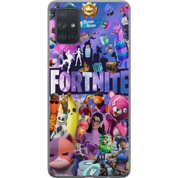 Samsung Galaxy A71 Läpinäkyvä kuori Fortnite Skins Emotes Battle Royale Hahmot Gamer Peliteema Siisti Lapset Nuoret