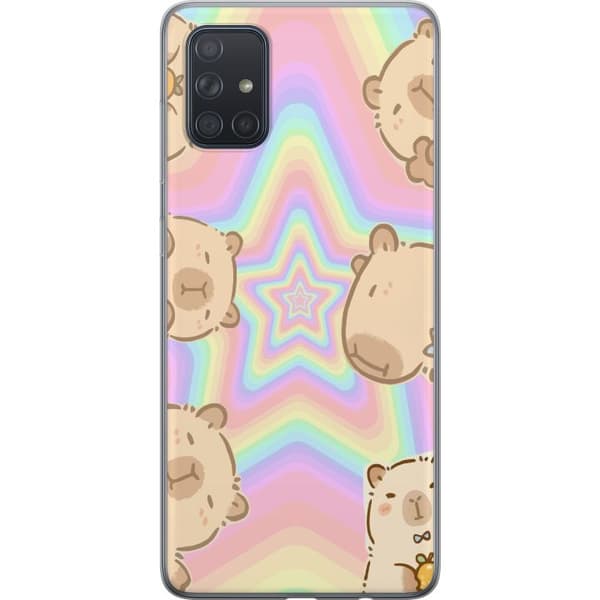 Samsung Galaxy A71 Gennemsigtig cover Kawaii Capybara Galaxy Sød Anime Dyr Rummotiv Kawaii Trend Gave TikTok Design