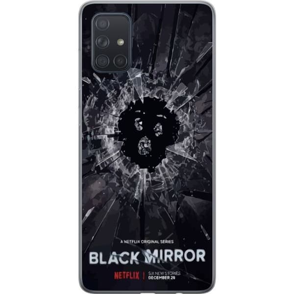 Samsung Galaxy A71 Läpinäkyvä kuori Black Mirror Sci-Fi Netflix -sarja Dystopia Teknologia Cyberpunk Synkkä TV Videopeli Teema