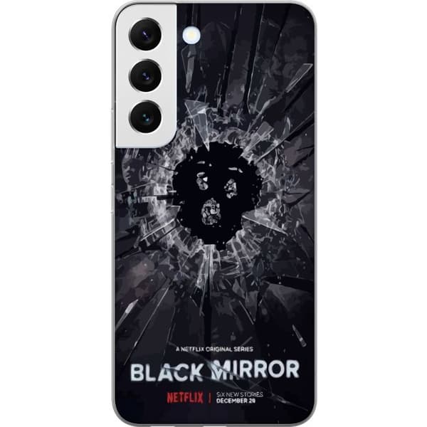 Samsung Galaxy S22+ 5G Gennemsigtig cover Black Mirror Sci-Fi Netflix Serie Dystopi Teknologi Cyberpunk Mørkt TV Videospil Tema