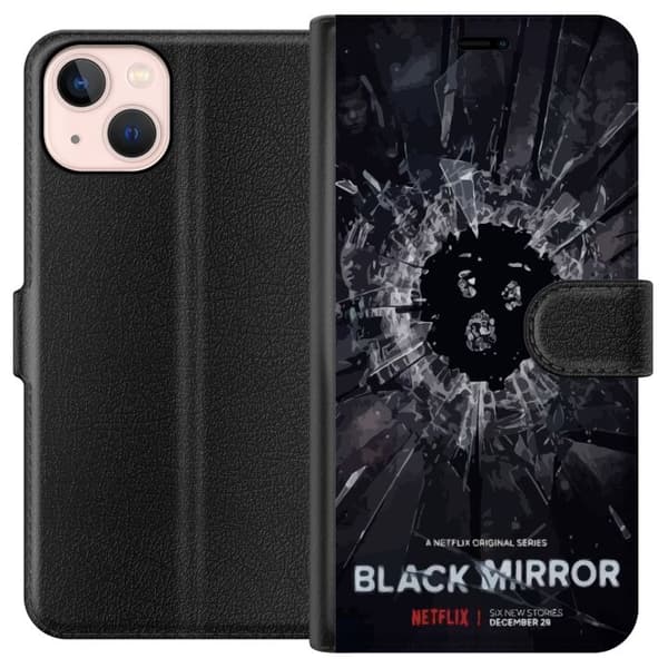 Apple iPhone 13 Tegnebogsetui Black Mirror Sci-Fi Netflix Serie Dystopi Teknologi Cyberpunk Mørkt TV Videospil Tema