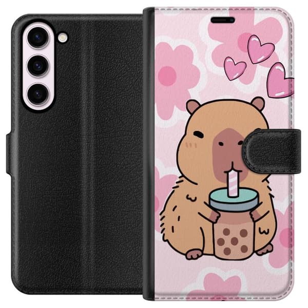 Samsung Galaxy S23+ Tegnebogsetui Kawaii Capybara Hjerte Anime Stil Sød Design Dyremotiv TikTok Populær Gave Pige