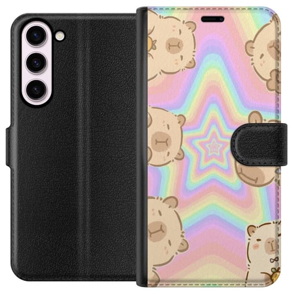 Samsung Galaxy S23+ Lompakkokotelo Kawaii Capybara Galaxy Söpö Anime Eläin Avaruusteema Kawaii Trendi Lahja TikTok-suunnittelu