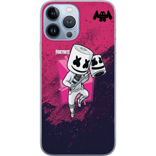Apple iPhone 13 Pro Max Gjennomsiktig deksel Marshmello Fortnite Skin Emote Gaming DJ Karakter Populært Motiv Barn Ungdom Trend