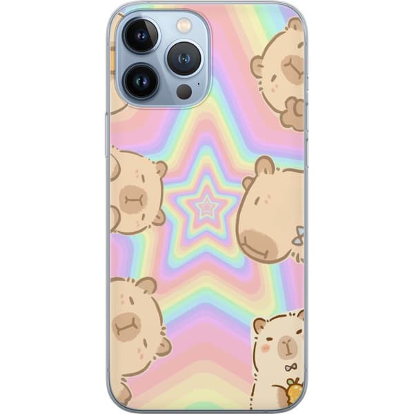 Apple iPhone 13 Pro Max Gennemsigtig cover Kawaii Capybara Galaxy Sød Anime Dyr Rummotiv Kawaii Trend Gave TikTok Design