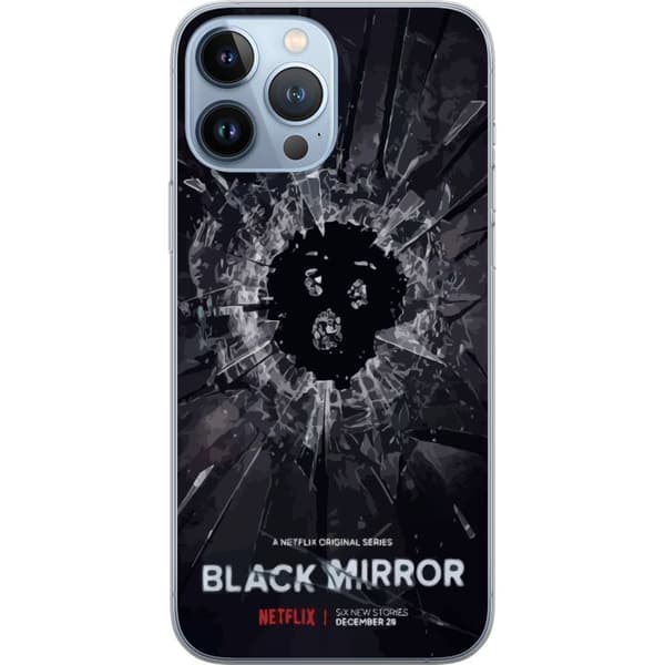 Apple iPhone 13 Pro Max Gjennomsiktig deksel Black Mirror Sci-Fi Netflix Serie Dystopi Teknologi Cyberpunk Mørkt TV Videospill Tema