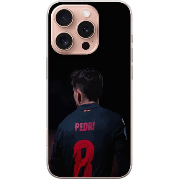 Apple iPhone 16 Pro Genomskinligt Skal Pedri FC Barcelona Fotboll Spansk Mittfältare Mål Sportmotiv Fans Barn Ungdom