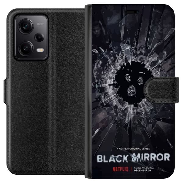 Xiaomi Redmi Note 12 Pro Tegnebogsetui Black Mirror Sci-Fi Netflix Serie Dystopi Teknologi Cyberpunk Mørkt TV Videospil Tema
