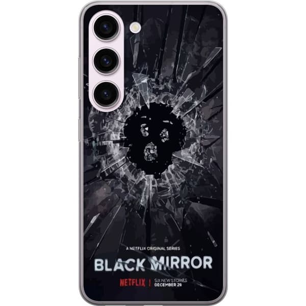 Samsung Galaxy S23 Gjennomsiktig deksel Black Mirror Sci-Fi Netflix Serie Dystopi Teknologi Cyberpunk Mørkt TV Videospill Tema