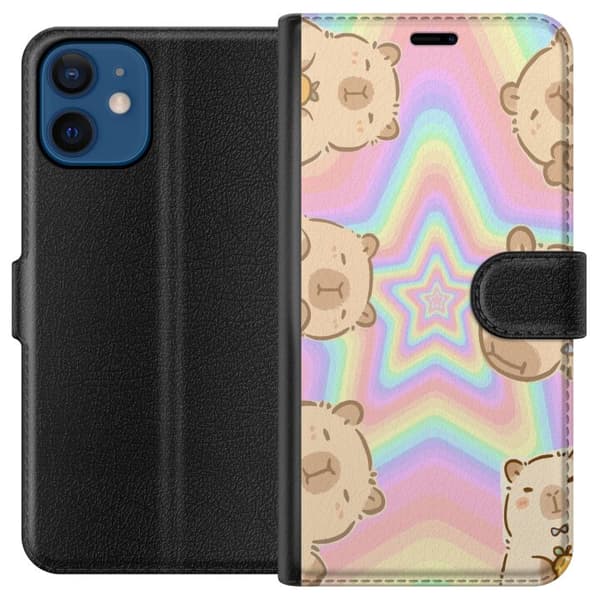 Apple iPhone 12 Tegnebogsetui Kawaii Capybara Galaxy Sød Anime Dyr Rummotiv Kawaii Trend Gave TikTok Design