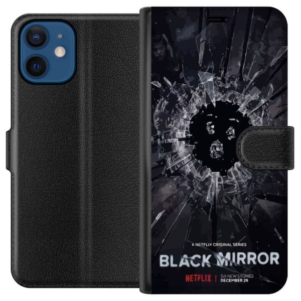 Apple iPhone 12  Tegnebogsetui Black Mirror Sci-Fi Netflix Serie Dystopi Teknologi Cyberpunk Mørkt TV Videospil Tema