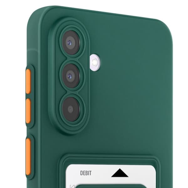 Coque för Samsung Galaxy A36 Fodral med kortplats Mjuk Anti-repor Mörkgrön