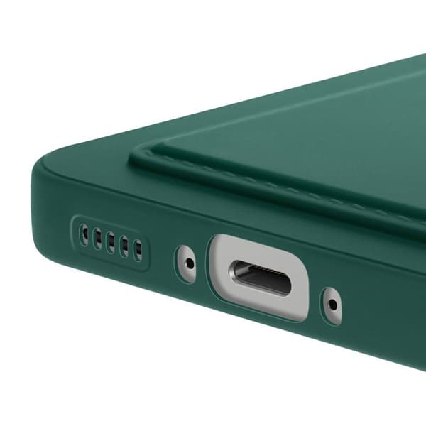Coque för Samsung Galaxy A36 Fodral med kortplats Mjuk Anti-repor Mörkgrön