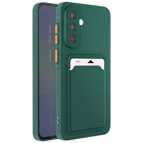 Coque för Samsung Galaxy A36 Fodral med kortplats Mjuk Anti-repor Mörkgrön