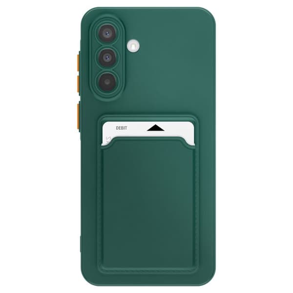 Coque för Samsung Galaxy A36 Fodral med kortplats Mjuk Anti-repor Mörkgrön
