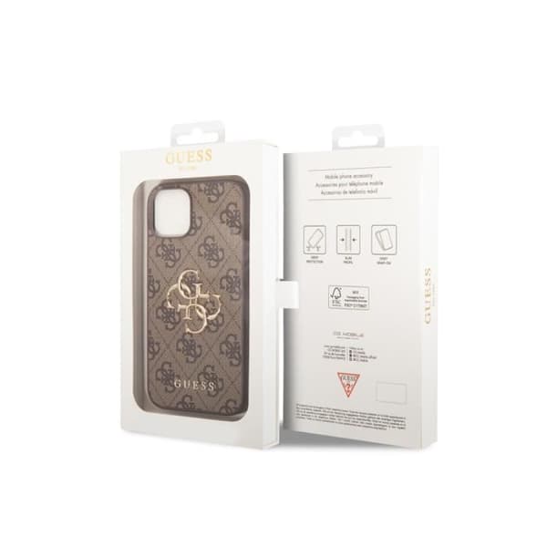 Skal till Apple iPhone 15 PU 4G Big Guess Brown