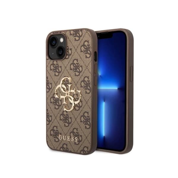 Skal till Apple iPhone 15 PU 4G Big Guess Brown