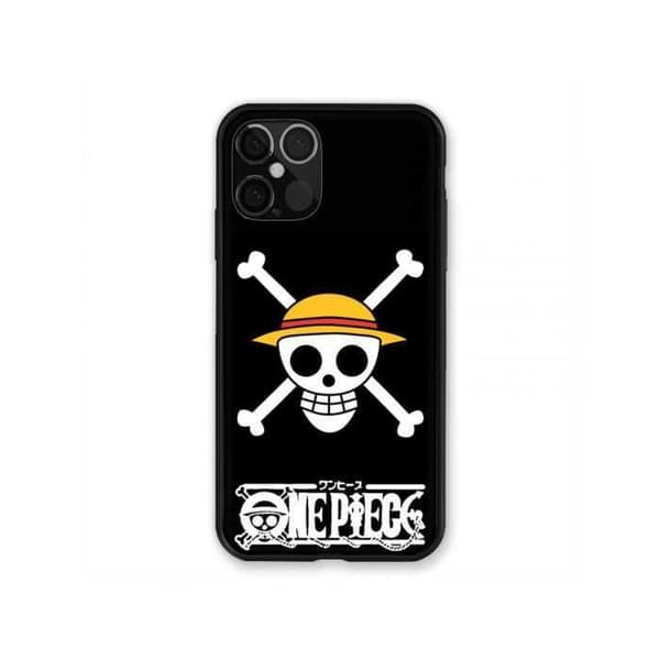 Coque - One Piece - Iphone 12 / 12 Pro - Manga Tête de Mort - Souple - Noir