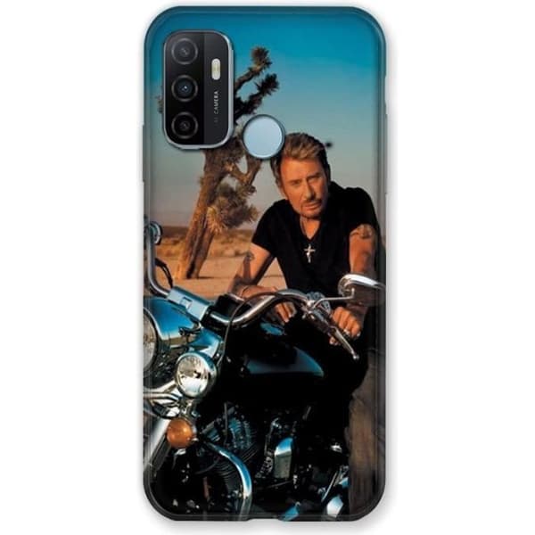 Coque - Johnny Hallyday - A53 / A53S - Motivet Moto - Mjuk - Tpu