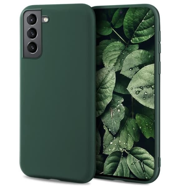 Moozy Minimalist Series Silikonfodral för Samsung S21, Samsung S21 5G, Grön - Matt finish, Smal Tunn TPU Cover Case