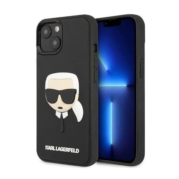Karl Lagerfeld 3D gummi Karl-39s Head - Fodral för iPhone 14 Plus (svart) - 3666339086459