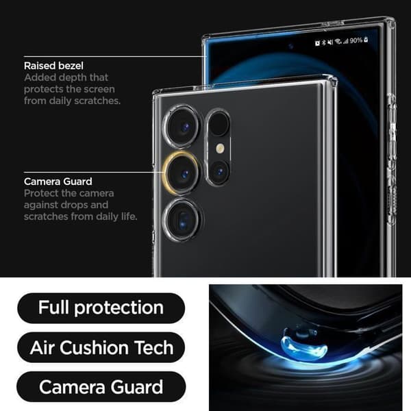 Telefonfodral - Spigen - Liquid Crystal - Transparent - Mjuk - Militärt skydd
