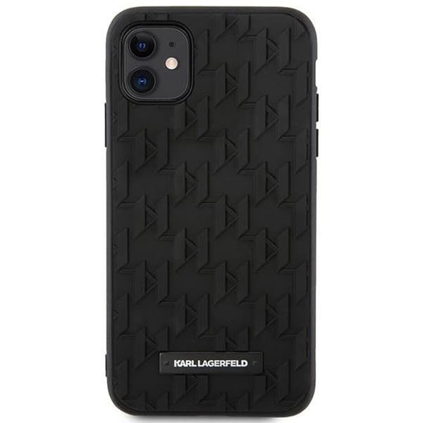 Karl lagerfeld - KLHCN61RUPKLPK - Hårt fodral för iPhone 11/Xr 6.1'' med 3D-monogram Svart