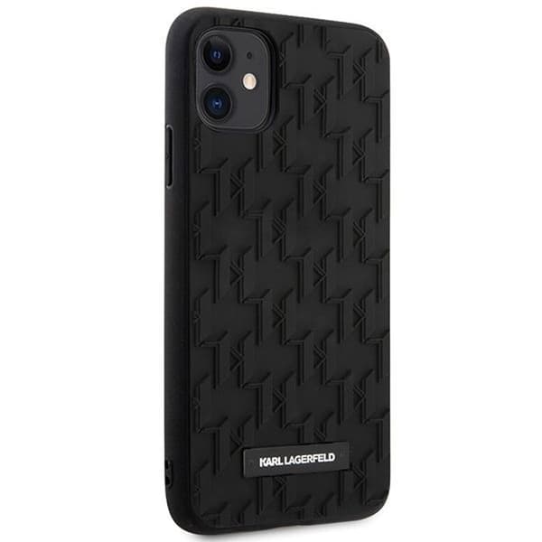 Karl lagerfeld - KLHCN61RUPKLPK - Hårt fodral för iPhone 11/Xr 6.1'' med 3D-monogram Svart