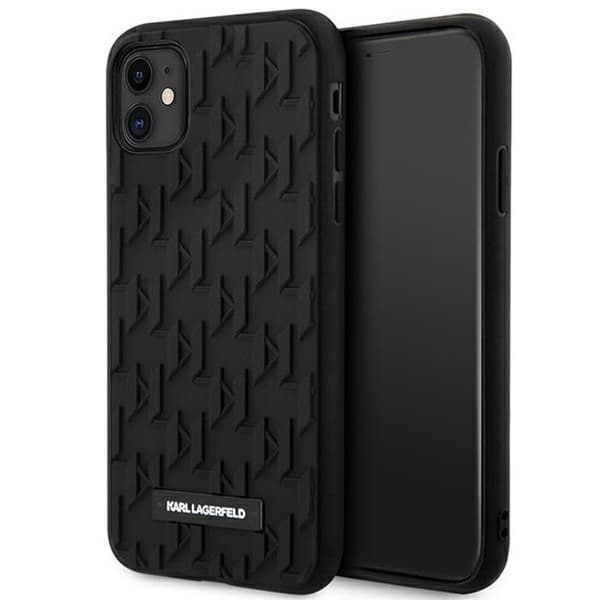 Karl lagerfeld - KLHCN61RUPKLPK - Hårt fodral för iPhone 11/Xr 6.1'' med 3D-monogram Svart