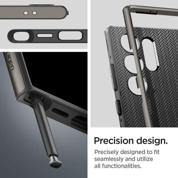 Telefonfodral - Spigen - Neo Hybrid - Gunmetal - Skärm- och kameraskydd - Kompatibel S24 Ultra