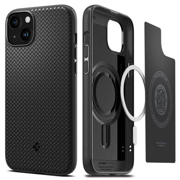 Telefonfodral - Spigen - Mag Armor MagFit - Matt svart - TPU - Militär skydd