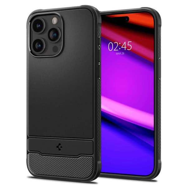 Skyddsfodral för iPhone 15 Pro - Spigen Rugged Armor MagFit - Svart