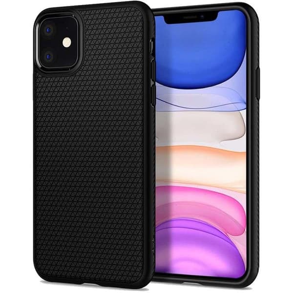 Skyddsfodral - Spigen - Liquid Air - Svart - Mjuk - Anti-chock / Anti-repa