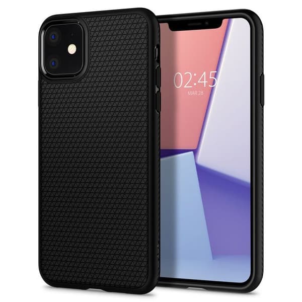 Skyddsfodral - Spigen - Liquid Air - Svart - Mjuk - Anti-chock / Anti-repa