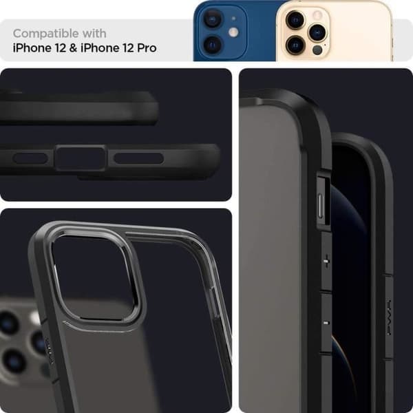 Fodral - Spigen - Ultra Hybrid - Svart - Militärt skydd - Smal design - Trådlös laddning kompatibel