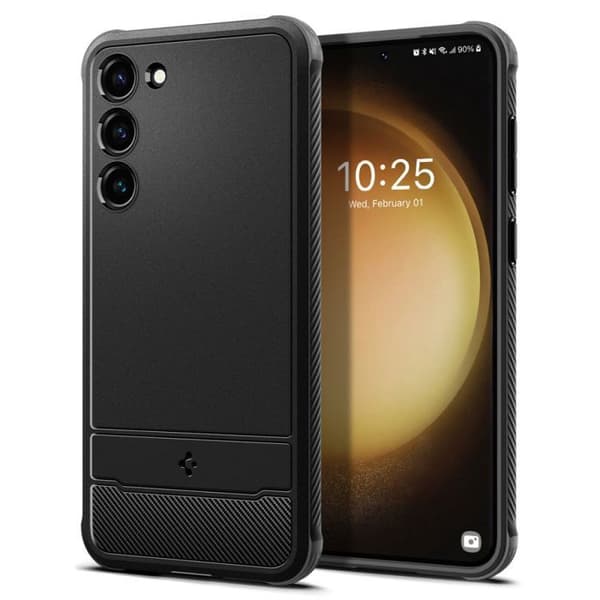 Skyddsfodral - Spigen - Robust rustning - Mattsvart - TPU - Kompatibel Samsung Galaxy S23