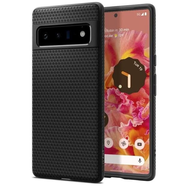 Fodral - SPIGEN - Liquid Air™ - Google Pixel 6 Pro - Svart - Mjuk - Air Cushion™