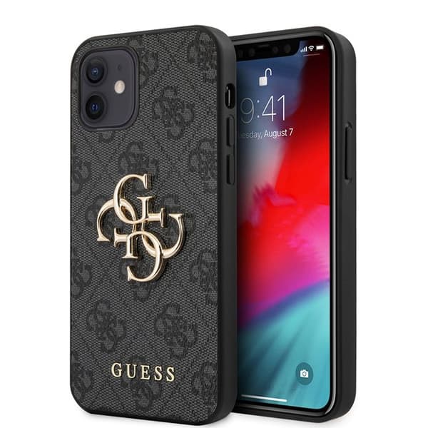 Gissa Coque de Protection för iPhone 12/12 Pro 6,1 GUHCP12M4GMGGR Grå 4G Big Metal Logo - 3666339004576