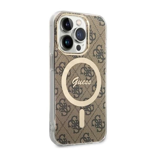 Guess 4G MagSafe - Fodral för iPhone 14 Pro Max (Brun) - 3666339126902