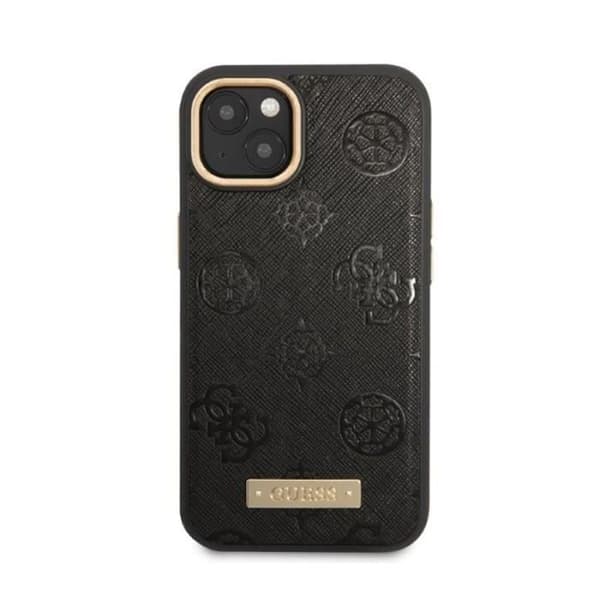 Guess Peony Logo Plate MagSafe - Fodral för iPhone 13 (svart) - 3666339056667