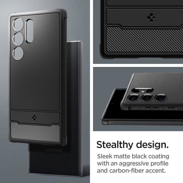 Coque Spigen Rugged Armor för Samsung Galaxy S24 Ultra (mattsvart)