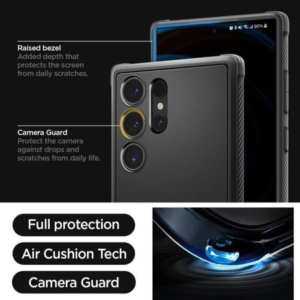 Coque Spigen Rugged Armor för Samsung Galaxy S24 Ultra (mattsvart)
