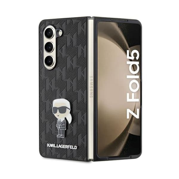 Telefonfodral - Karl Lagerfeld - Galaxy Z Fold 5 - Saffiano - Monogram Ikonik Pin - Svart