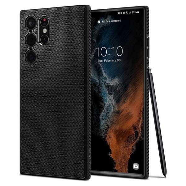 Fodral - SPIGEN - Liquid Air - Svart - Elegant skydd - Trådlös laddare kompatibel