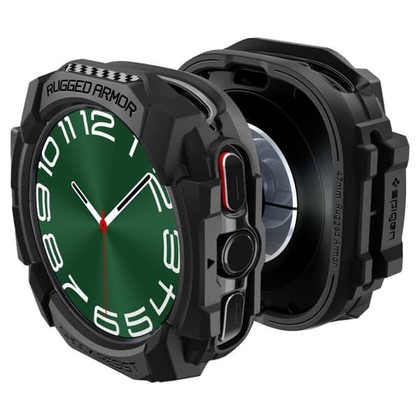 Skyddsfodral - SPIGEN - Samsung Galaxy Watch Ultra 47mm - Stel - Svart - Robust rustning