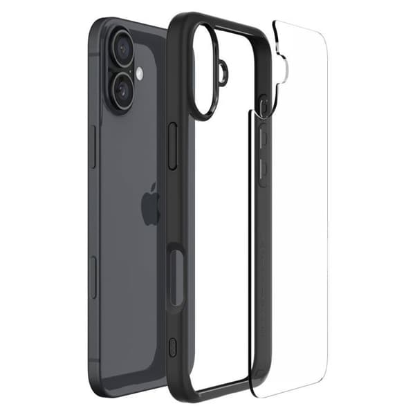 Skyddsskal - Spigen - iPhone 16 - Semihardt - Matt svart - Optimal skydd