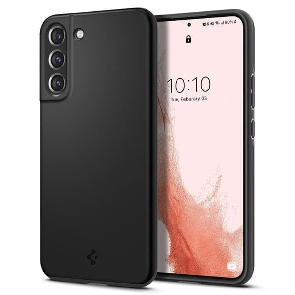 Fodral - SPIGEN - Thin Fit - Lättviktsskydd - Trådlös laddare kompatibel - Svart