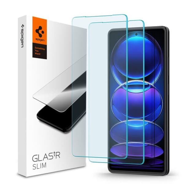 Härdat glas - Spigen - Glas.TR Slim - 2-Pack - 0,2 mm - 9H hårdhet - Anti-fingeravtryck