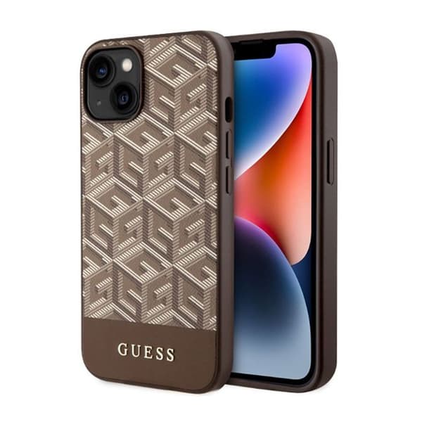 Telefonfodral - telefonbumper Guess GUHMP14MHGCFSEW Hårt fodral för iPhone 14 Plus 6,7'' Brun
